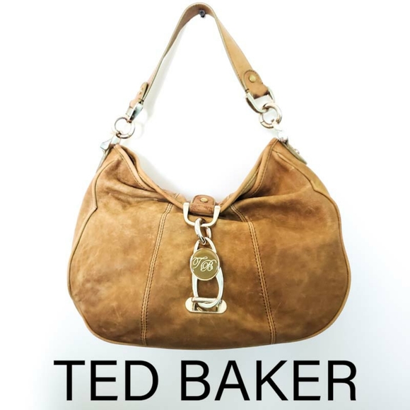 Ted Baker Handbags - Ted Baker Hobo Bag Tan Learher with Olive Trim